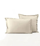Taie d'oreiller Sylvie Thiriez - percale beige pashmina